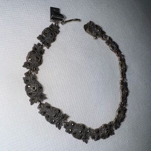 Vintage sterling silver floral bracelet